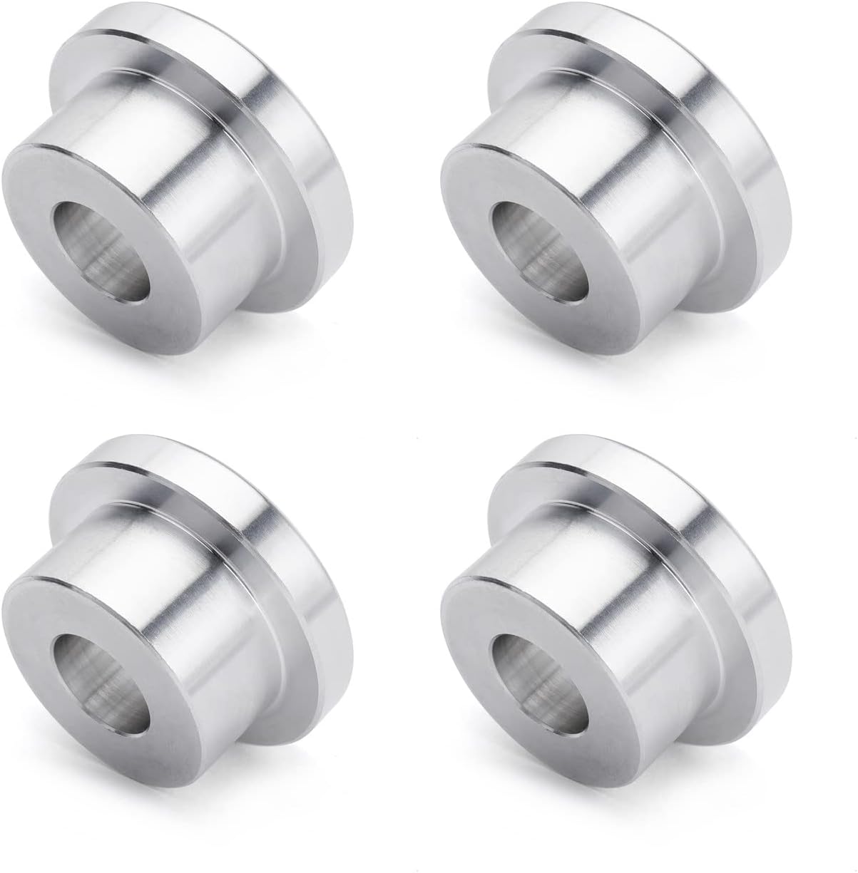 Solid Billet Handlebar Riser Bushings for Harley Softail Dyna Sportster FXR FX 1984-2016 (Silver)