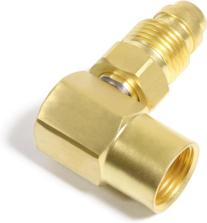 AW-407 / CGA 032 Nut/NIP-032 Body 90' Argon Welder Connector 90 Degrees Elbow Inert Gas Adaptor Compatible for Everlast for TIG for MIG Welder, 2 Pack
