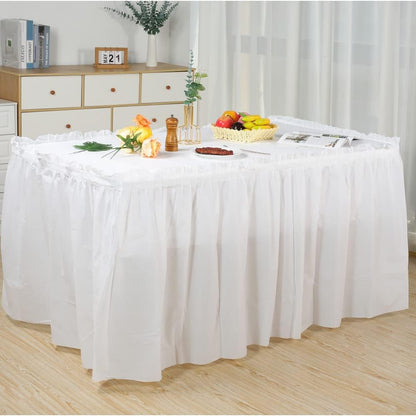 5 Pack Plastic Table Skirts for Rectangle Tables with 5 Pack Table Cloths, Blue Tableskirts and 54" x 108" Tablecloths, Disposable Tablecloth Skirt Table Covers for Party Birthday Baby Shower