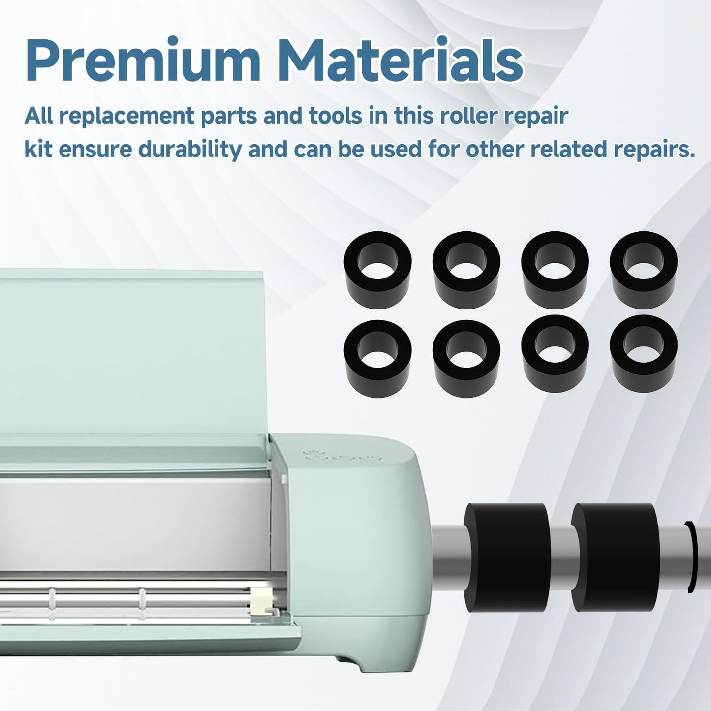 Rubber Roller Replacement Compatible with Cricut Maker for Maker 3, Mat Guide Rubbers for Cricut Repair Accessories (Rings Roller Set)
