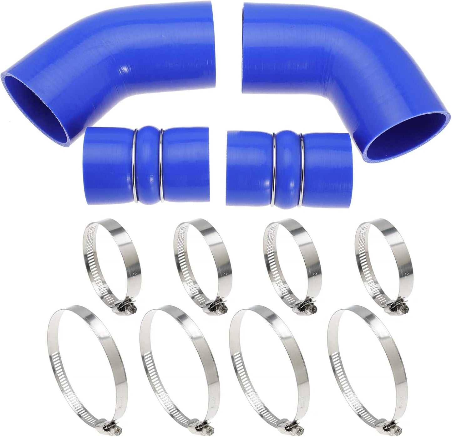 6.6 Hose Boot Kit for Chevrolet for Chevy for GMC Sierra 2500 3500 6.6L 32V LLY For Duramax 2004.5-2006 Blue with T Bolt Clamp