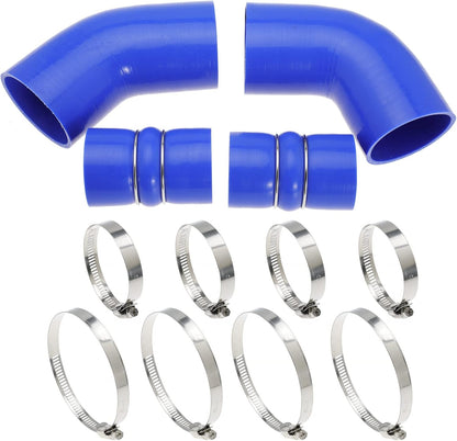 6.6 Hose Boot Kit for Chevrolet for Chevy for GMC Sierra 2500 3500 6.6L 32V LLY For Duramax 2004.5-2006 Blue with T Bolt Clamp