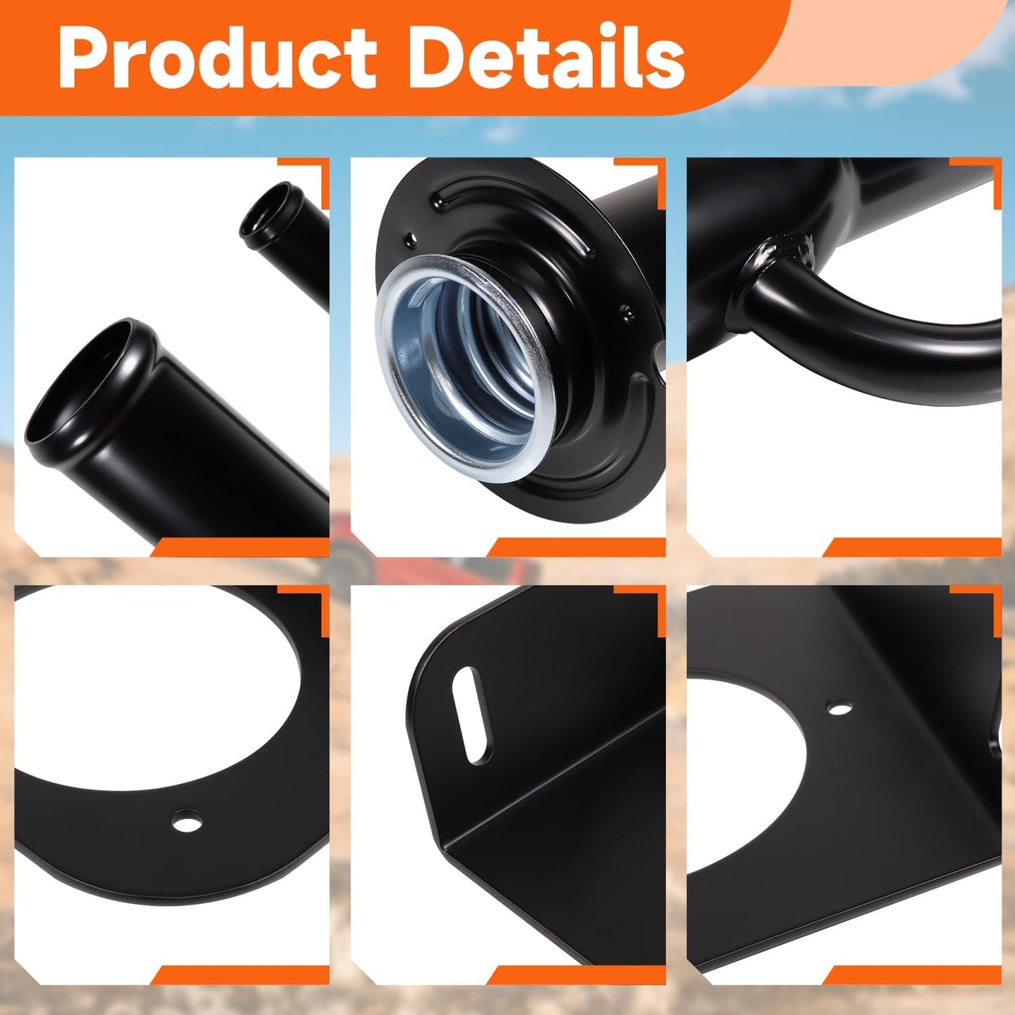 Fuel Tank Filler Neck Pipe Diesel Replace 4C3Z9034C and Fuel Gas Filler Neck Mount for Chevy for GMC for Dodge for Ford Service Body Truck or Flatbed