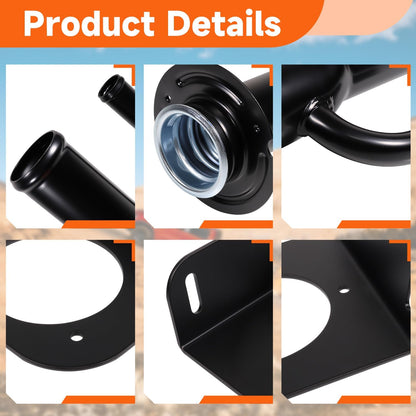 Fuel Tank Filler Neck Pipe Diesel Replace 4C3Z9034C and Fuel Gas Filler Neck Mount for Chevy for GMC for Dodge for Ford Service Body Truck or Flatbed