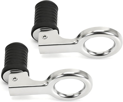 2 Pcs Boat Plug Snap Handle Boat Drain Plug Rubber Plugs with Brass/Stainless Steel Handle Marine Twist Plug Boat Accessories