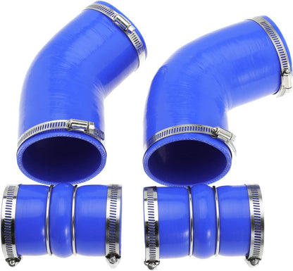 6.6 Hose Boot Kit for Chevrolet for Chevy for GMC Sierra 2500 3500 6.6L 32V LLY For Duramax 2004.5-2006 Blue with T Bolt Clamp