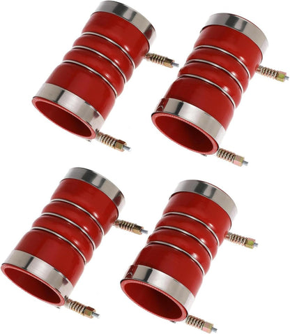 Silicone Charge Air Cooler Hump Hose Boot Set 3" X 6" with T Bolt Clamp Red 4PCS