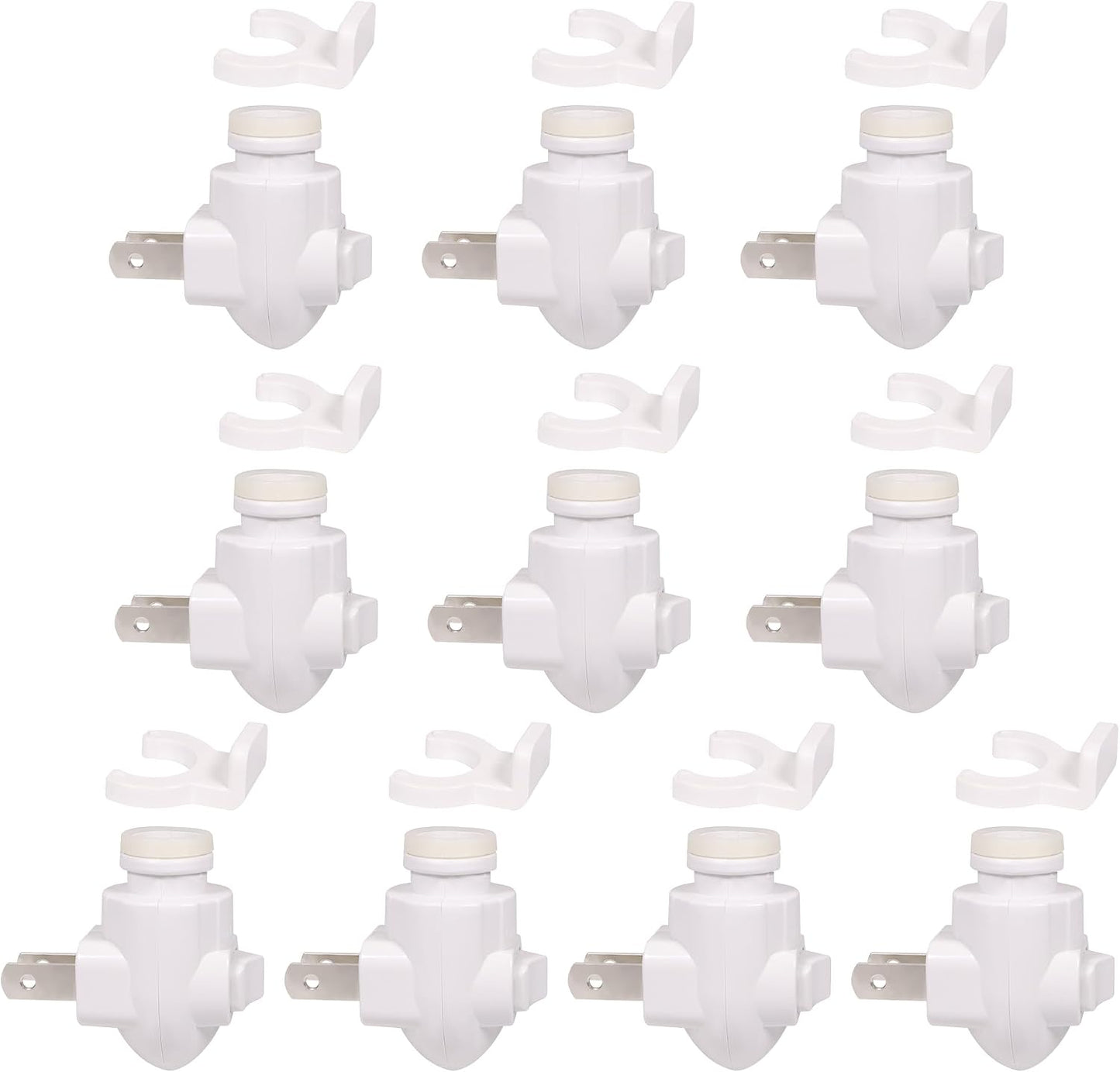 Plug in Night Light Module Socket with ON/Off Switch with Shade Mounting Clip for Decoration for Your Night Light (10Pack)