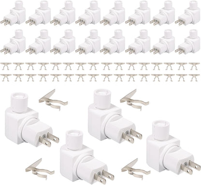 Plug-in Night Light Base and Module with ON and Off Switch, 360° Rotating Swivel Plug, Metal Clip for DIY Bubble Light Crafts (10PCS)