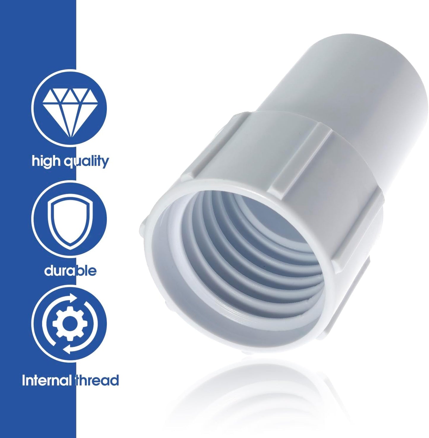 1-1/2" Threaded Pool Hose Cuff Swimming Pool Vacuum Hose Replacement Cuff Spiral Wound Vacuum Hose Repair Hose Ends (4)
