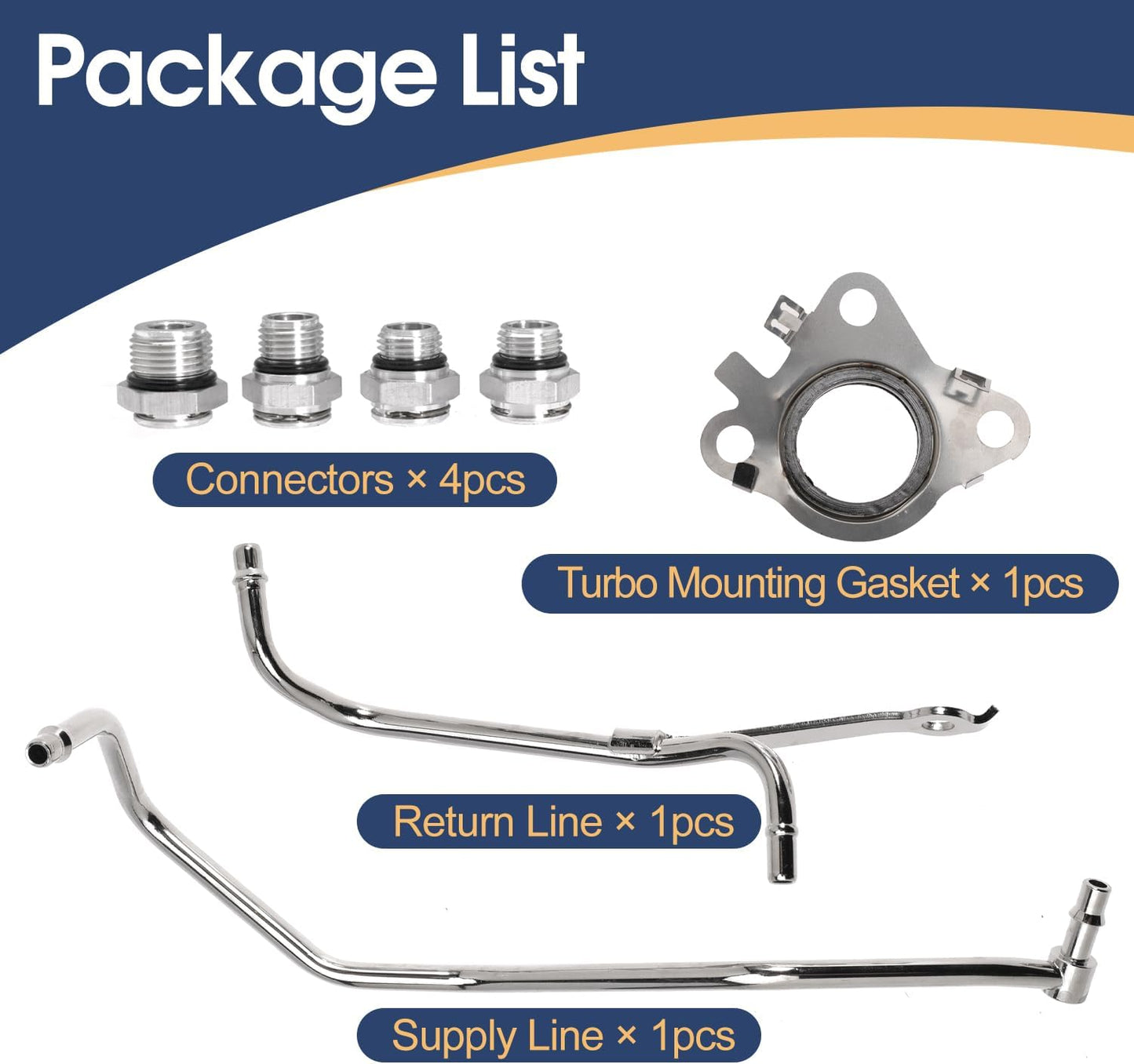 Replacement 926-186 Turbo Coolant Line Tubes, Passenger/Right Side Oil Cooler Line Kit for Ford Expedition 15-17, F150 11-16, Transit 150 250 350 350HD 15-21 and for Lincoln Navigator 15-17