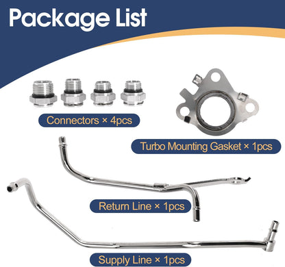 Replacement 926-186 Turbo Coolant Line Tubes, Passenger/Right Side Oil Cooler Line Kit for Ford Expedition 15-17, F150 11-16, Transit 150 250 350 350HD 15-21 and for Lincoln Navigator 15-17