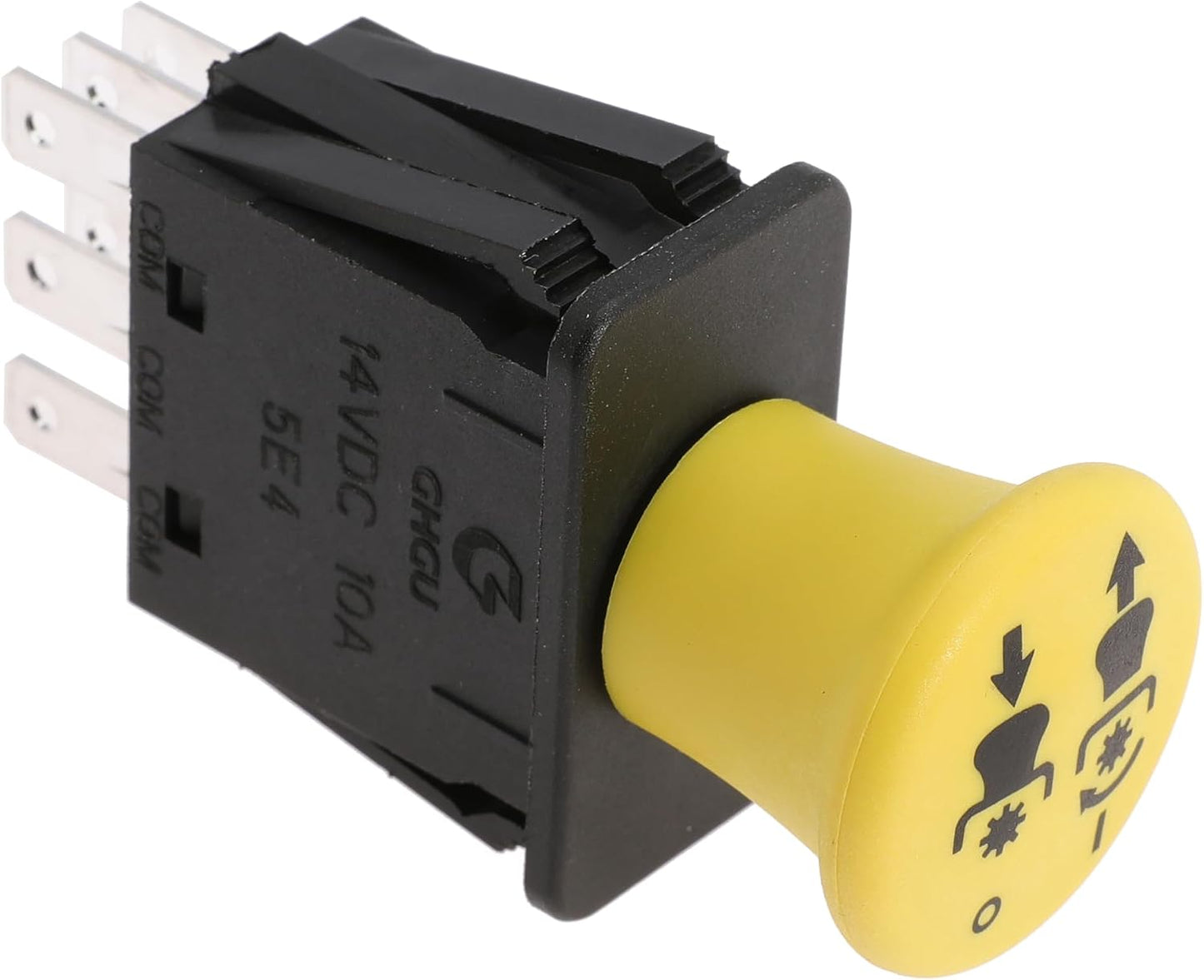 Clutch PTO Switch 8 Terminals for Exmark Next for Lazer Z for Toro for Z Master G3 Serial Compatible with 116-0124, 1160124, 430-210, K3011-62301, K301162301, 109-7666, 109-7673, 5 AMP, Yellow Knob