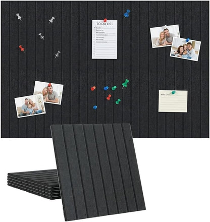 Large Splicing Felt Bulletin Board Cork Board Alternative 36" x 24" Felt Pin Board for Home Office Classroom Wall Decor Felt Wall Panel with Pushpins Tabs(Fine-Stripe 6 Pack, Light Green)