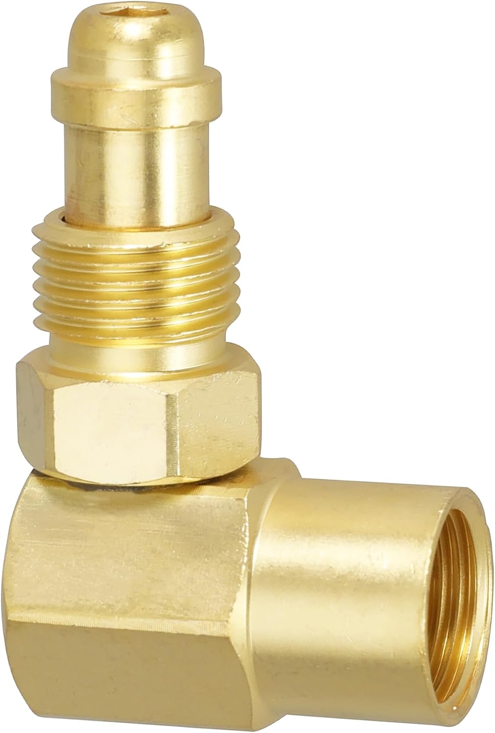 AW-407 / CGA 032 Nut/NIP -032 Body 90' 90 Degrees Elbow Inert Gas Adaptor Argon Welder Connector for Everlast for TIG for MIG Welder