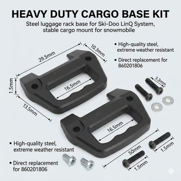Snowmobile Cargo Base Luggage Rack Base Kit with Hardware for Ski-Doo for LinQ System Replace 860201806 Snowmobile Seat Armrest