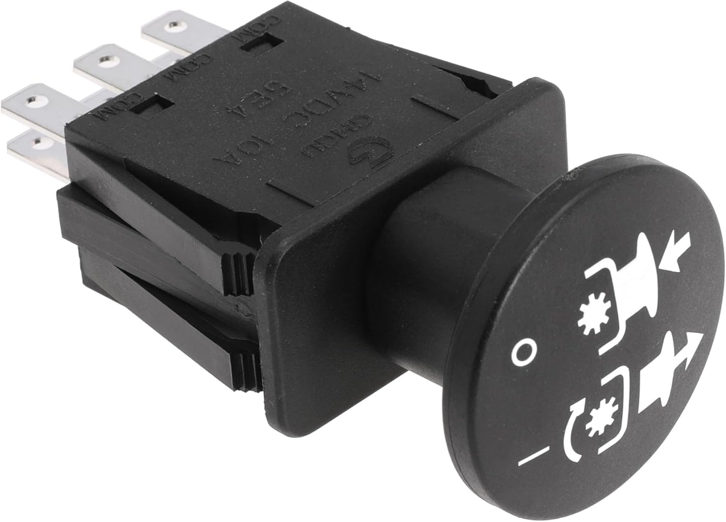 Clutch PTO Switch 8 Terminals for Dixie Chopper for Delta for Bush Hog for Wright for Bunton Compatible with 6201-303 6204-303 50018299 52420003 PL7994 5 AMP, Black Knob