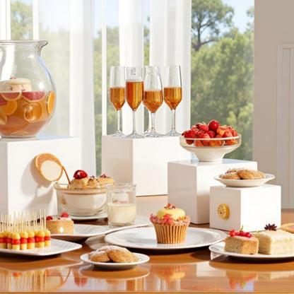 6Pcs Buffet Risers-Dessert Table Display Set- Food Display Risers for Party, White Dessert Stands,Cube Boxes Display Nesting for Buffet Table Catering Dessert (S-5" 6" 6.8" 7" 7.5" 8")