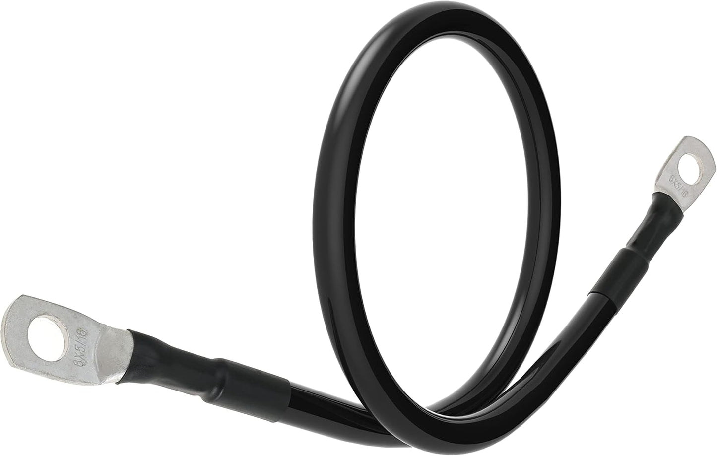 6 AWG Battery Cables 6 Gauge Battery Power Inverter Cable with 5/16 Inch Tinned Copper Lugs Both Ends for Solar Marine Boat RV Car Motorcycle 2 pcs (1FT)