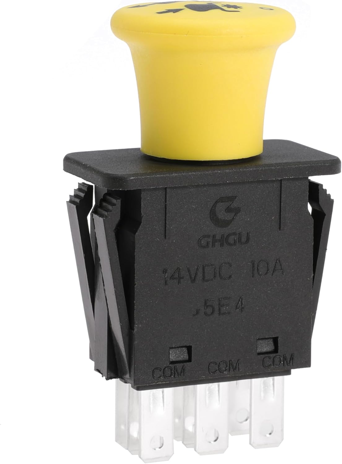 Clutch PTO Switch 8 Terminals for Exmark Next for Lazer Z for Toro for Z Master G3 Serial Compatible with 116-0124, 1160124, 430-210, K3011-62301, K301162301, 109-7666, 109-7673, 5 AMP, Yellow Knob