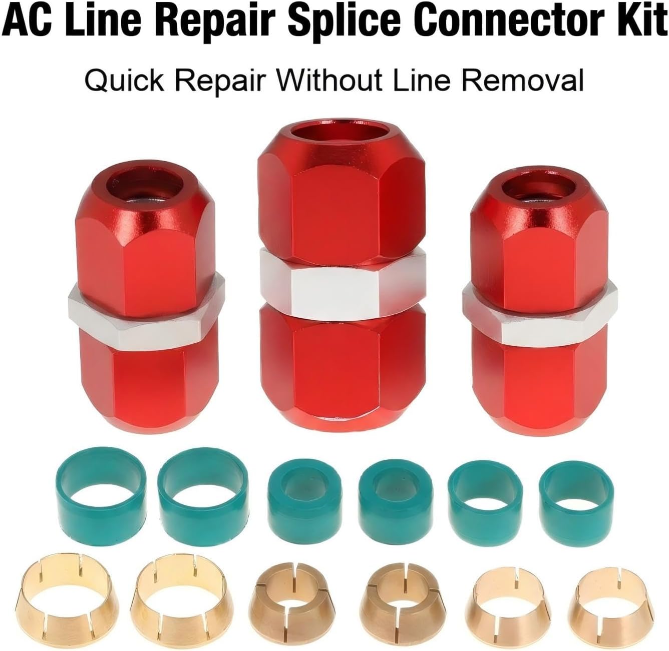 Air Conditioning Repair Splice for Dorman 800 640 800 641 800 642 5/8 3/8 1/2 inch Line Splice A/C Line Splice Repair Tools