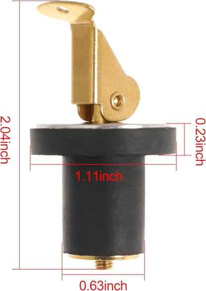 Boat Plug 5/8 Inch Brass Boat Drain Plug Snap Handle Plug Deck Plug for Boat Marine (5/8inch-2)
