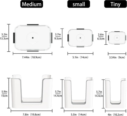 frtzal Food Container Lid Organizer,3-Pack – Compatible with Rubbermaid Brilliance Snap-On Lids, Stackable Lid Holder Rack, Kitchen Storage Holder 4.7 Cup,3.2 Cup,1.3 Cup. 0.5 Cup Container (white)
