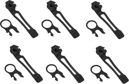 Quick-Release Pocket Clip+ Lanyard Ring Set Stainless Steel Quick Release Multi-Tool Pocket Clip(Black-1)