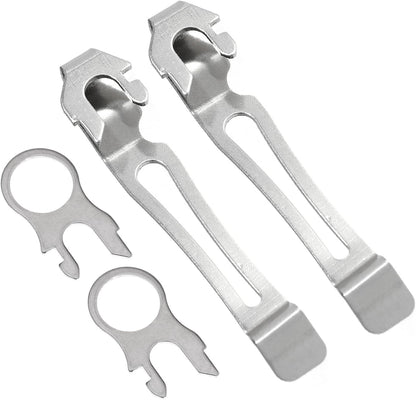 Quick-Release Pocket Clip + Lanyard Ring Set Stainless Steel Quick Release Multi-Tool Pocket Clip (4)