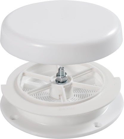1 Pcs RV Roof Mushroom Vent with 2 Pcs Water Cover Guard Cap for Keystone Trailers Motor Homes Campers, White