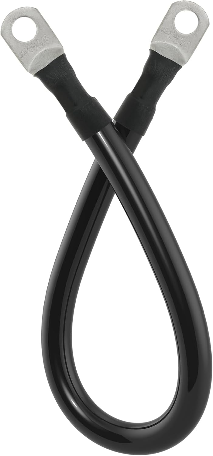1/0 AWG Battery Cable 1/0AWG Gauge Battery Inverter Cables for Automotive Solar Marine Boat RV Car Motorcycle (1/0 AWG, 1FT, 3/8")