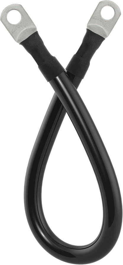 1/0 AWG Battery Cable 1/0AWG Gauge Battery Inverter Cables for Automotive Solar Marine Boat RV Car Motorcycle (1/0 AWG, 1FT, 3/8")