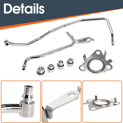 Replacement 926-187 Turbo Coolant Line Tubes, Driver/Left Side Engine Coolant Pipe Kit for Ford Expedition 15-17, F150 11-16, Transit 150 250 350 350HD 15-21 and for Lincoln Navigator 15-17