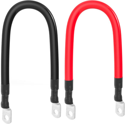 2 AWG Battery Cable 2AWG Battery Power Inverter Cables with 5/16 in Lugs Terminal for Automotive Solar Marine Boat RV Car Motorcycle (1FT)