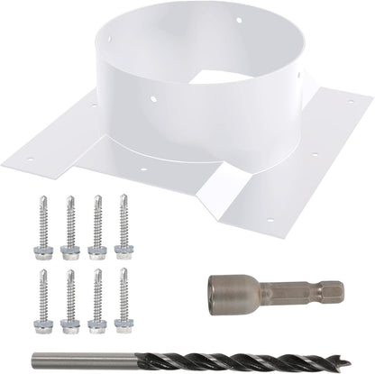8 Inch Shipping Container Roof Vent Adapter 8" for Whirlybird Turbines, Round Chimney Caps and Corrugated Roof Window Vents, 1 Pack, Silver