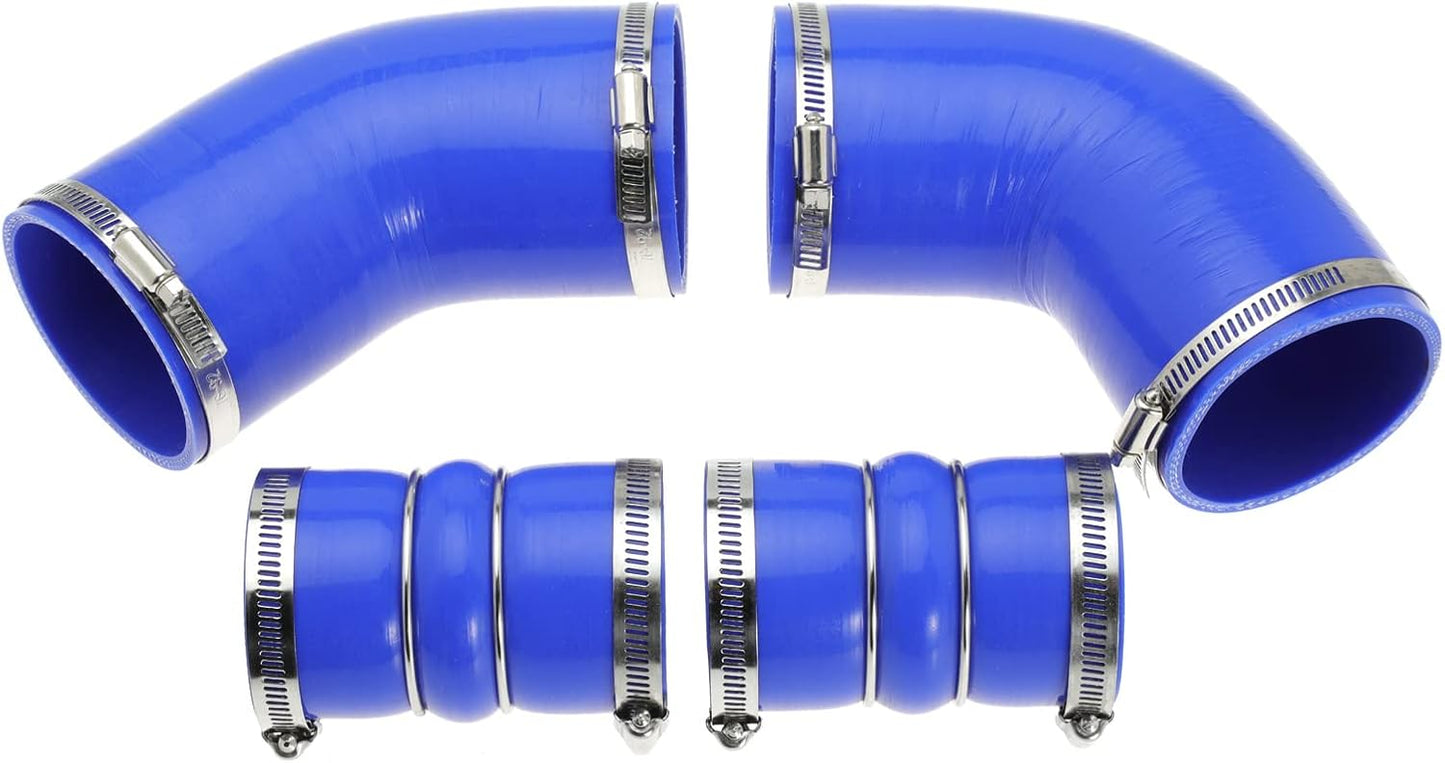 6.6 Hose Boot Kit for Chevrolet for Chevy for GMC Sierra 2500 3500 6.6L 32V LLY For Duramax 2004.5-2006 Blue with T Bolt Clamp