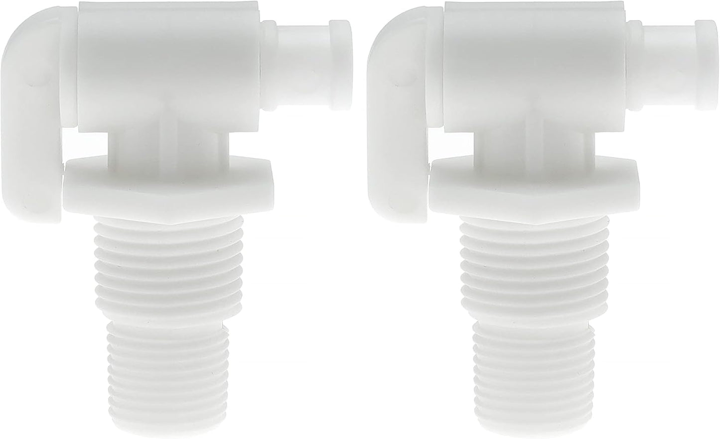 Drain Valve 3/8" and 1/2" Male NPT Dual Barbed Drain Cock Replacement for RV Camper Travel Trailer Fresh Water Tank or System Pack of 2