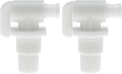 Drain Valve 3/8" and 1/2" Male NPT Dual Barbed Drain Cock Replacement for RV Camper Travel Trailer Fresh Water Tank or System Pack of 2