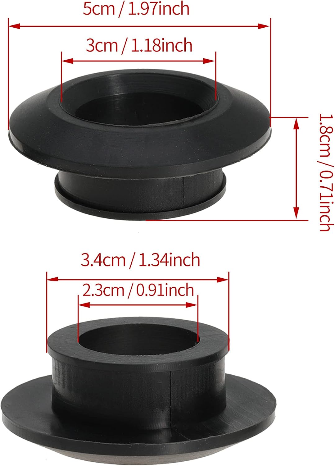3/4 Inch Flexible Rubber Tank Adapter Compression Fittings for Sealing (Pack of 10)