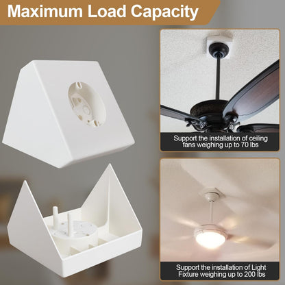 Ceiling Fan Light Fixture Mounting Box Fan Mounting Bracket FB900 Ceiling Fan Angle Mount for Cathedral Ceiling Angles of 80°and Up (1Pack)