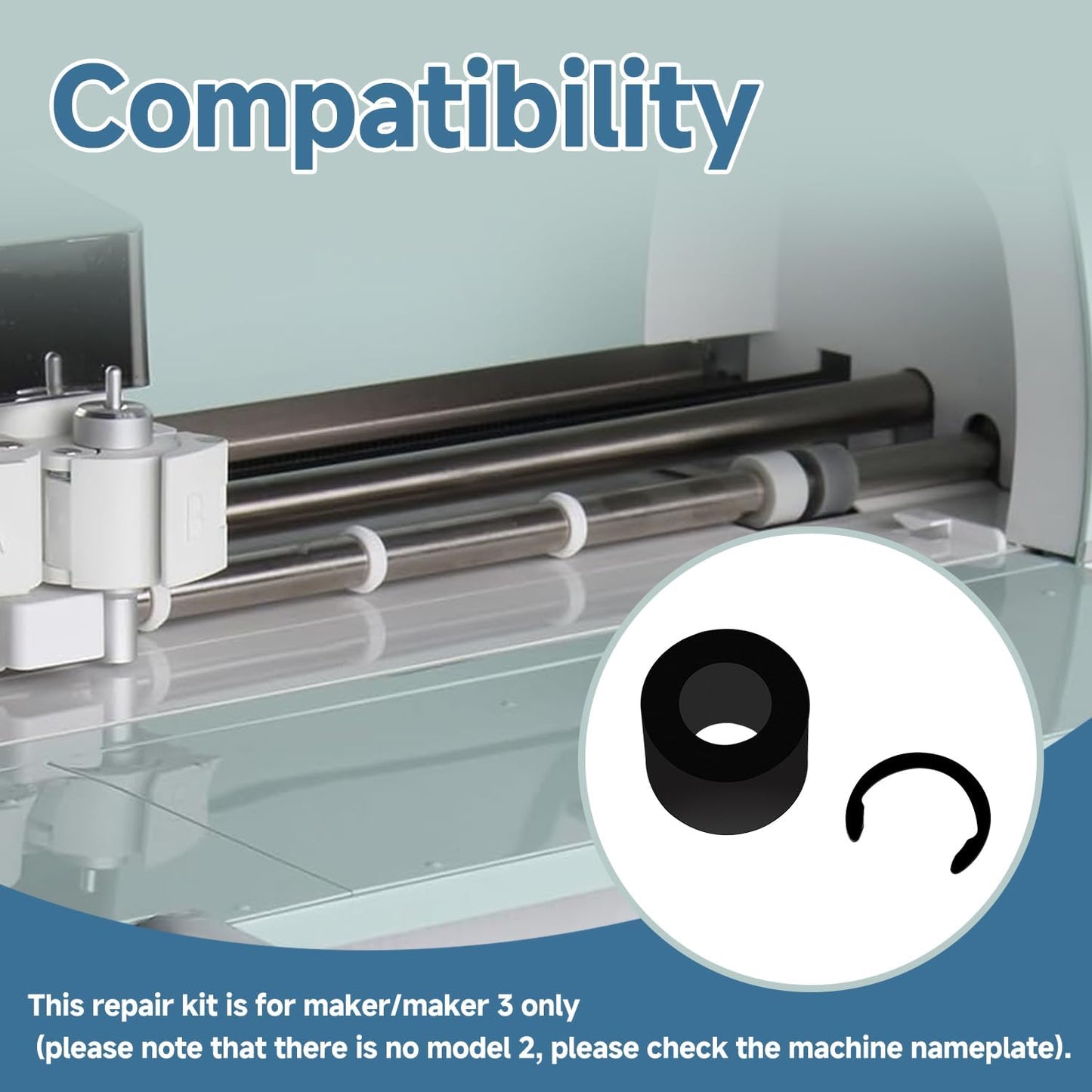 Rubber Roller Replacement Compatible with Cricut Maker for Maker 3, Mat Guide Rubbers for Cricut Repair Accessories (Rings Roller Set)