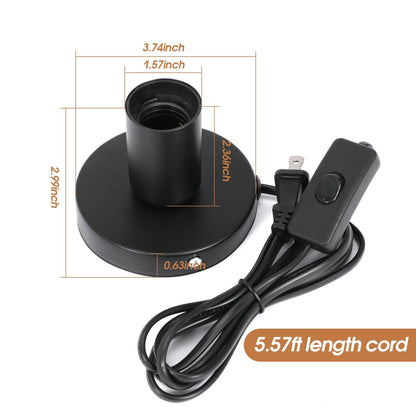 6Pcs Desktop Lamp Base Light Base Socket Screw Light Bulb Holder Base with 6 Feet Cord on Off Switch Plug for Holding Bulb for Your Night Light