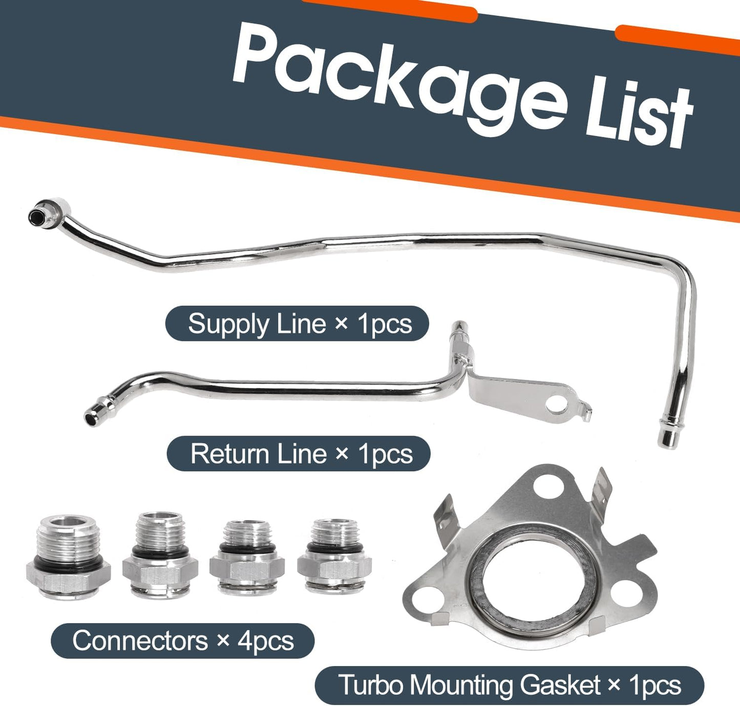 Replacement 926-187 Turbo Coolant Line Tubes, Driver/Left Side Engine Coolant Pipe Kit for Ford Expedition 15-17, F150 11-16, Transit 150 250 350 350HD 15-21 and for Lincoln Navigator 15-17