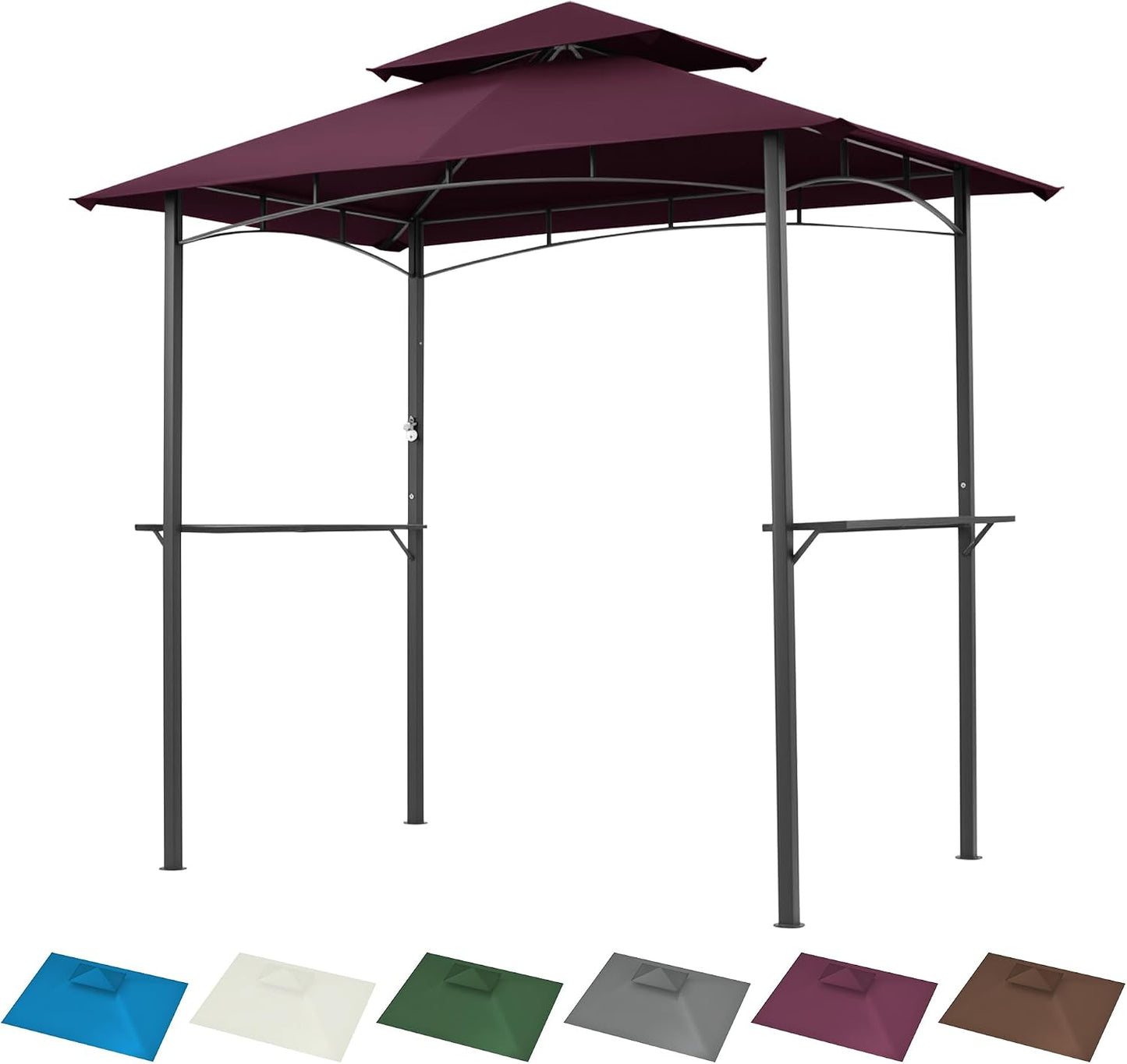 Gazebo Canopy Replacement -Grill Replacement Roof -Gazebos on Clearance Outdoor Shelter Top Double Tiered Canopy Cover, 10x10 FT (Royal Blue)