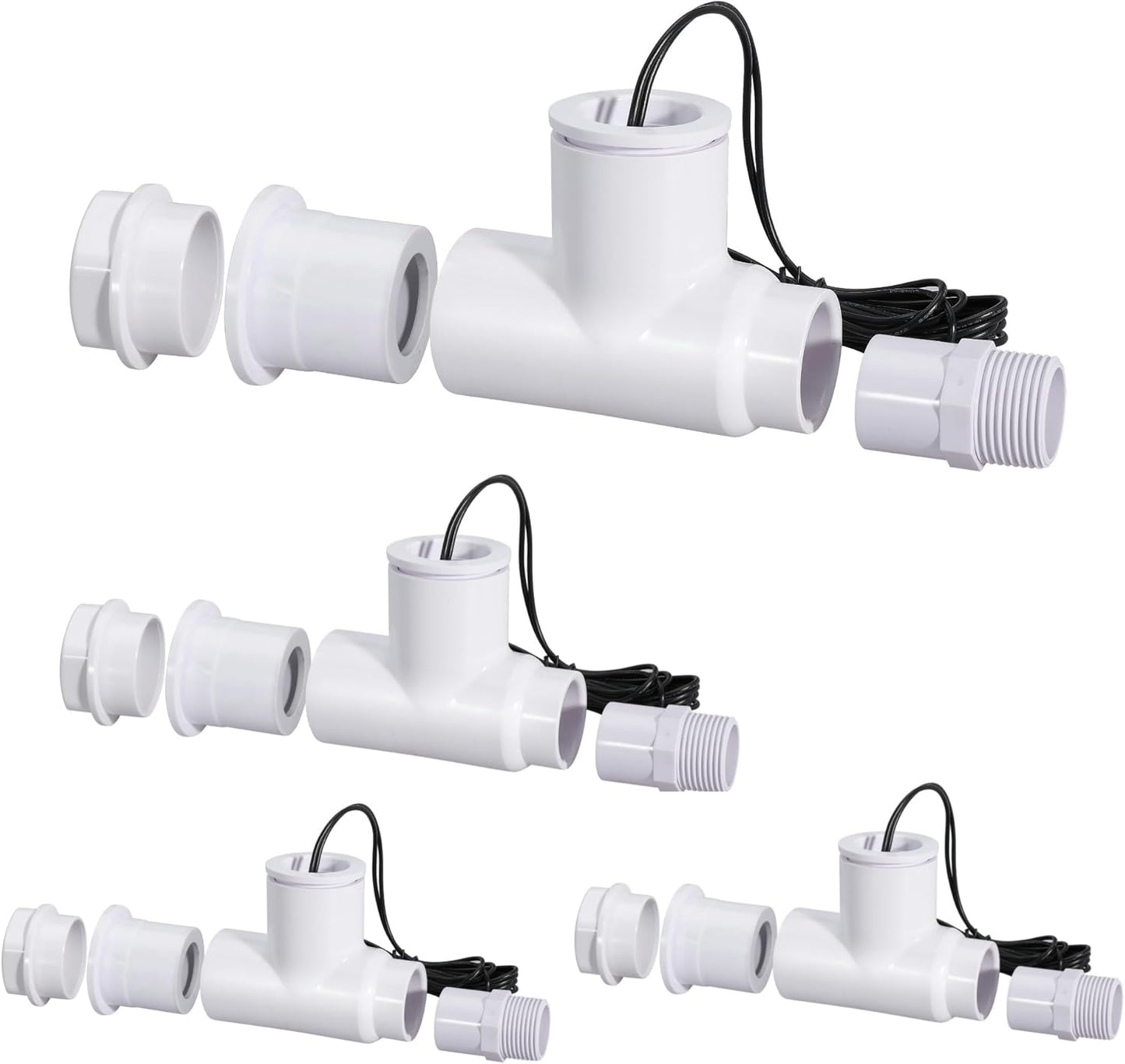4PACK SS1 Float Switch Condensate Overflow Switch with 3/4 Inch Adaptor and 6FT Wire for HVAC Drain Pan Condensate for condensate Overflow Detection