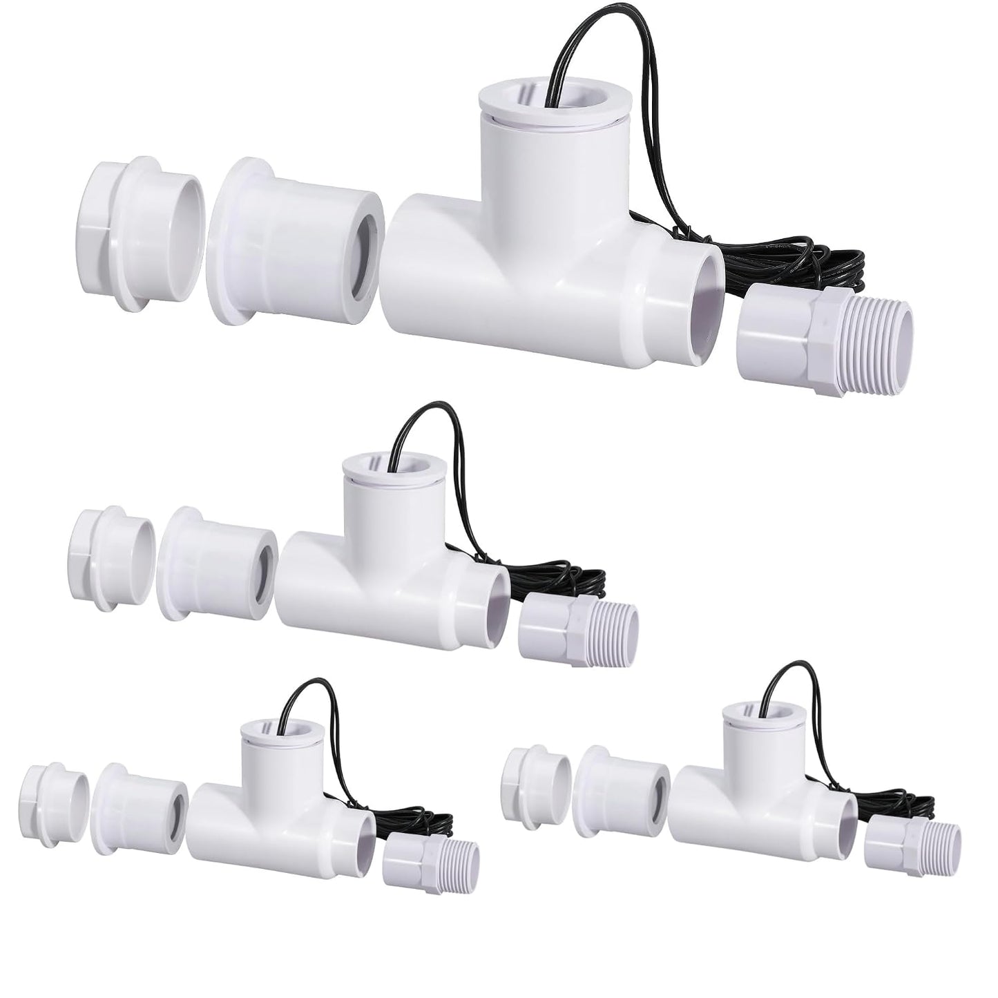 SS1 Float Switch Condensate Overflow Switch with 3/4 Inch Adaptor and 6FT Wire for HVAC Drain Pan Condensate for condensate Overflow Detection (10Pack)