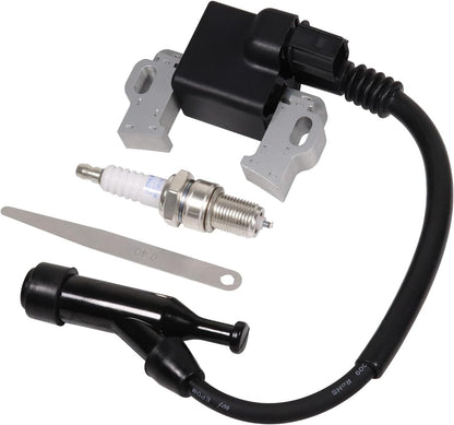Ignition Coil 30500-Z5T-003 4 pin Connector for Honda GX390 GX340 Replace 30500-Z5R-003 30500Z5T003 Four Prong Connector Coils, with Spark plug and 0.4 Feeler Gauge