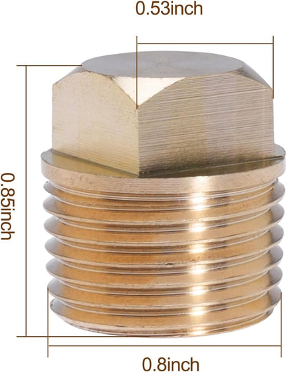 Boat Plug 1/2 Inch NPT Brass Boat Drain Plugs Thread Boat Garboard Drain Plug Fits for Most Boat Hulls
