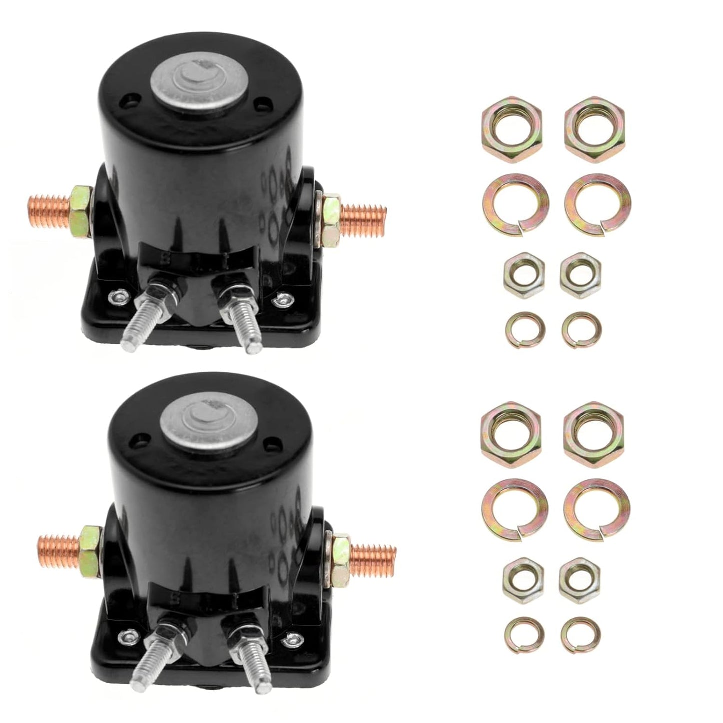 12V Black Manual Surface Mount Solenoid Relay Switch for Mercury, OMC, Sierra Marine Outboards (383622, 395419, 582708, 586180, 18-5808, 47886, 47886T) - Normally Open, 30A, Silver Contact