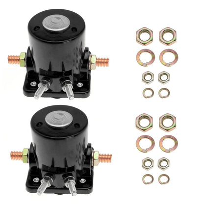 12V Black Manual Surface Mount Solenoid Relay Switch for Mercury, OMC, Sierra Marine Outboards (383622, 395419, 582708, 586180, 18-5808, 47886, 47886T) - Normally Open, 30A, Silver Contact